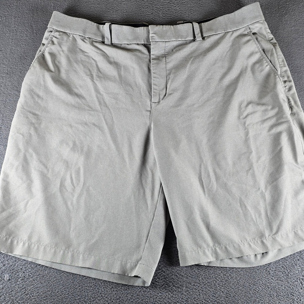 Nike Golf Dri-FIT Shorts Mens 40 Gray Flat Front Performance Athletic Swoosh